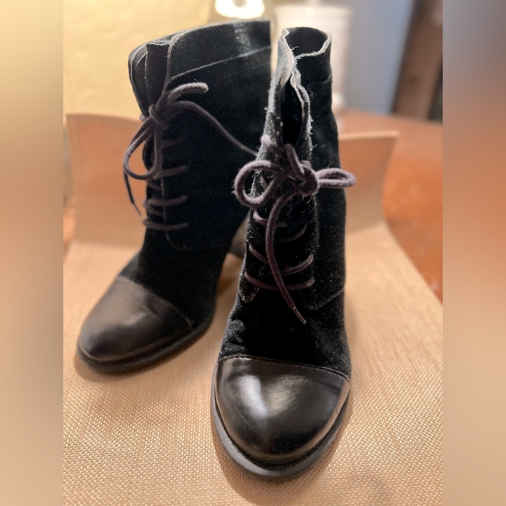 Black Suede Lace up Boots
